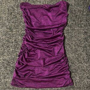 Lucy in the Sky Purple Ruched Bodycon Mini Dress